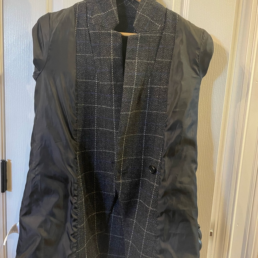 DKNY Black Plaid Cherry Embroidered Blazer - Picture 7 of 9